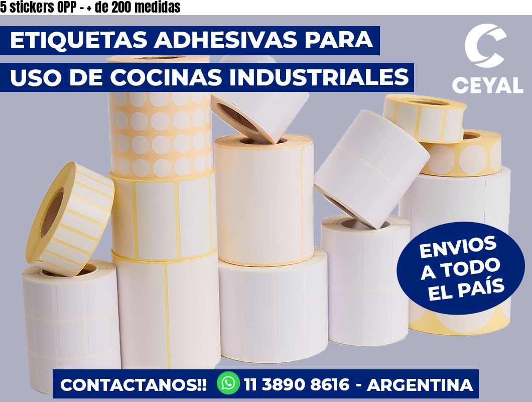 5 stickers OPP - + de 200 medidas