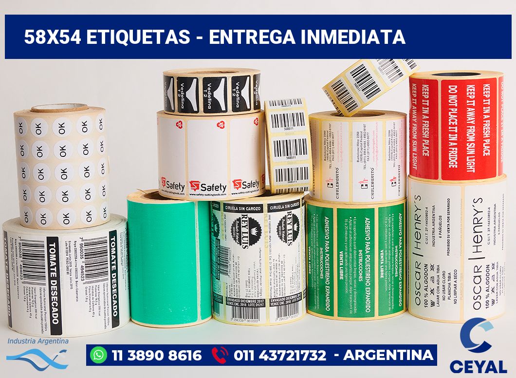 58×54 Etiquetas