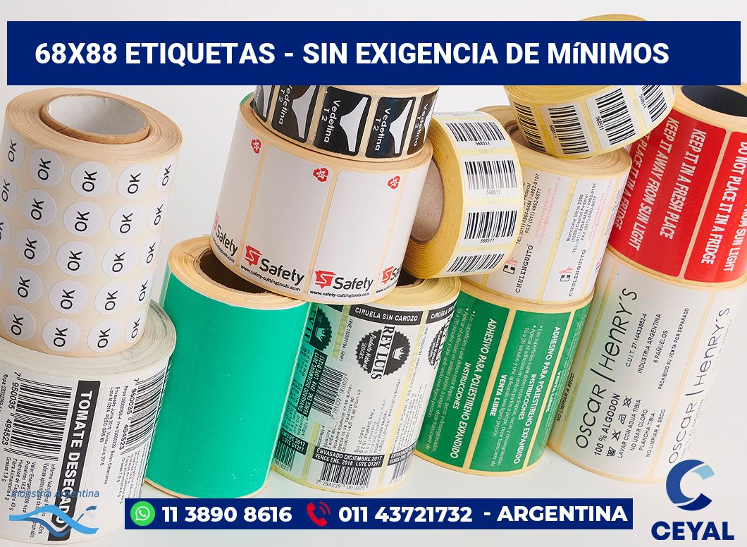 68x88 Etiquetas