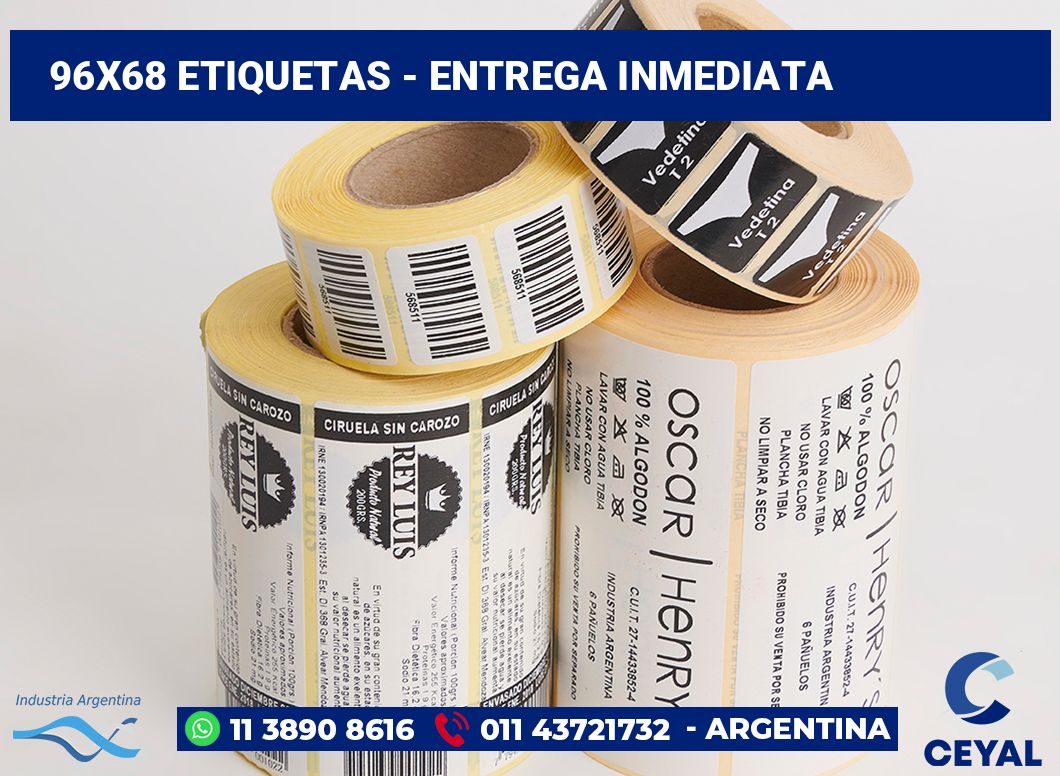 96×68 Etiquetas