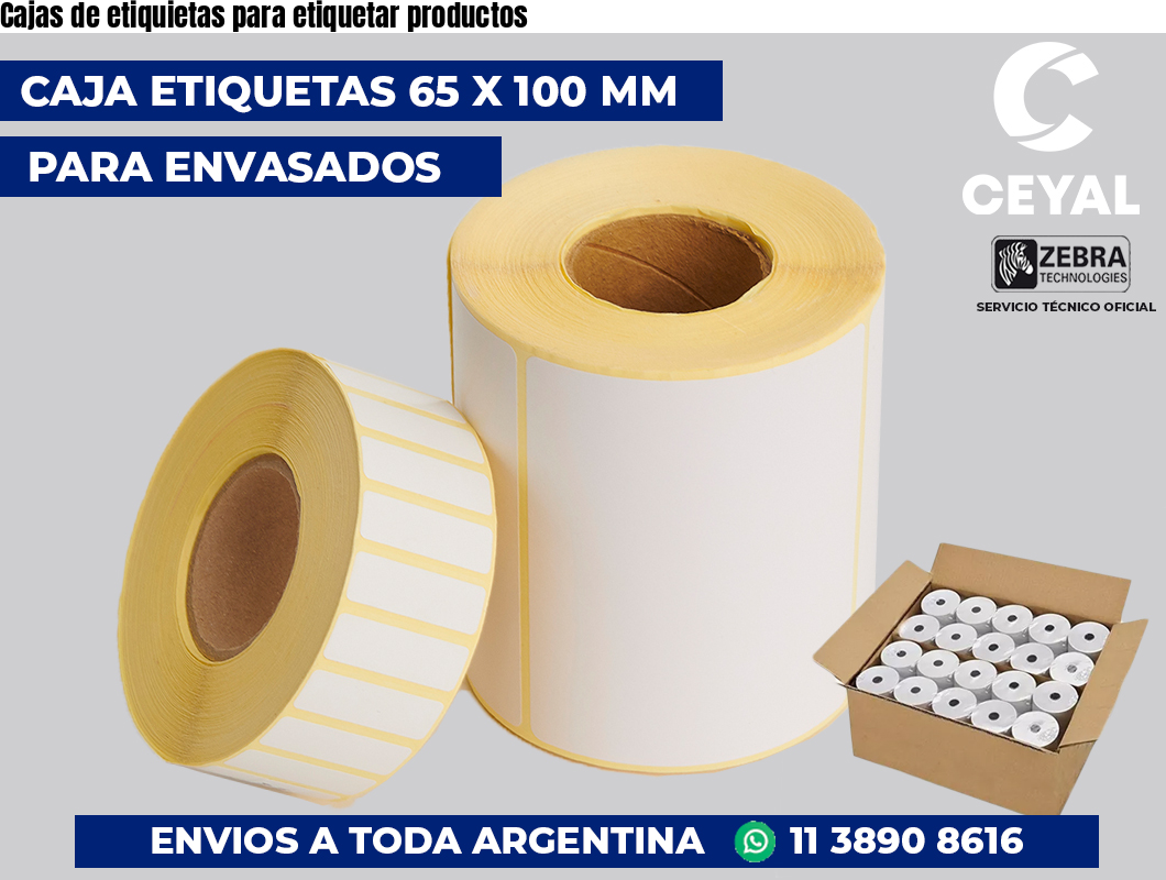 Cajas de etiquietas para etiquetar productos