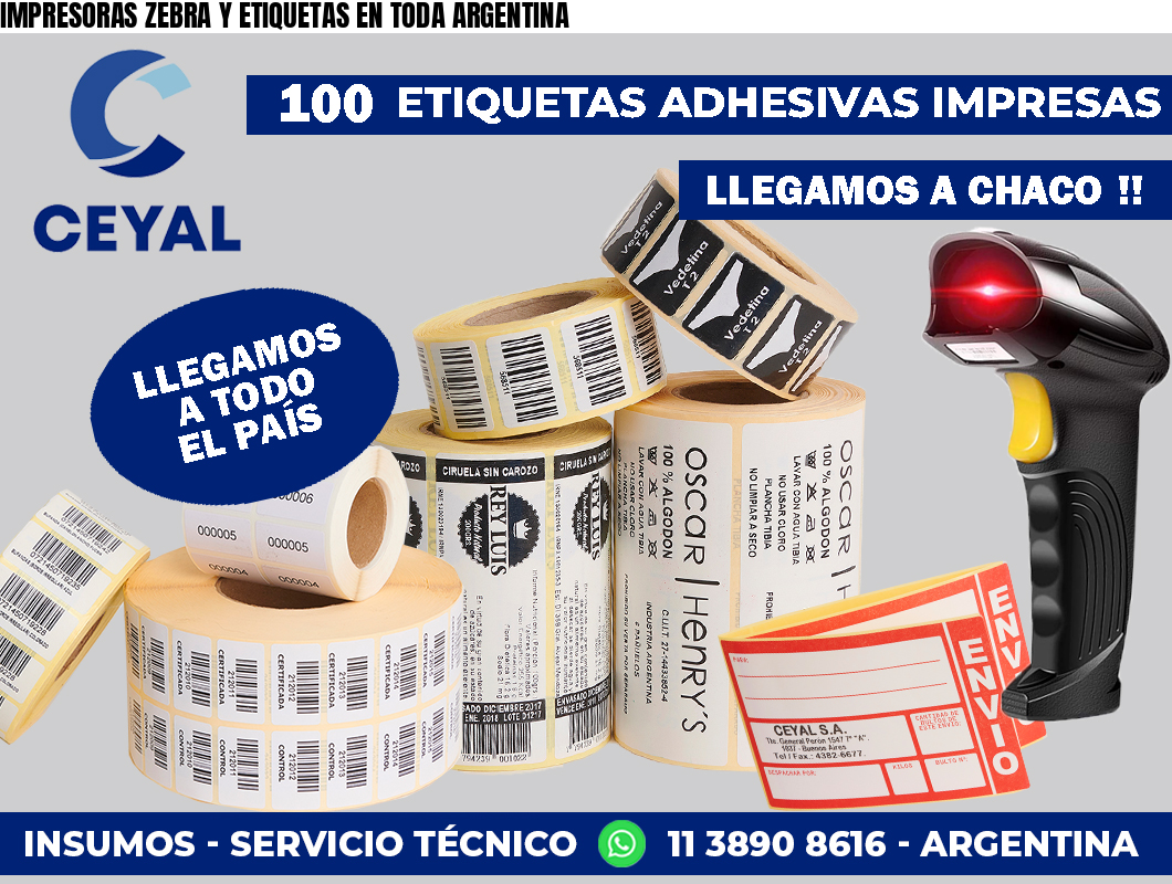 IMPRESORAS ZEBRA Y ETIQUETAS EN TODA ARGENTINA