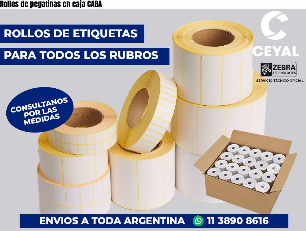 Rollos de pegatinas en caja CABA