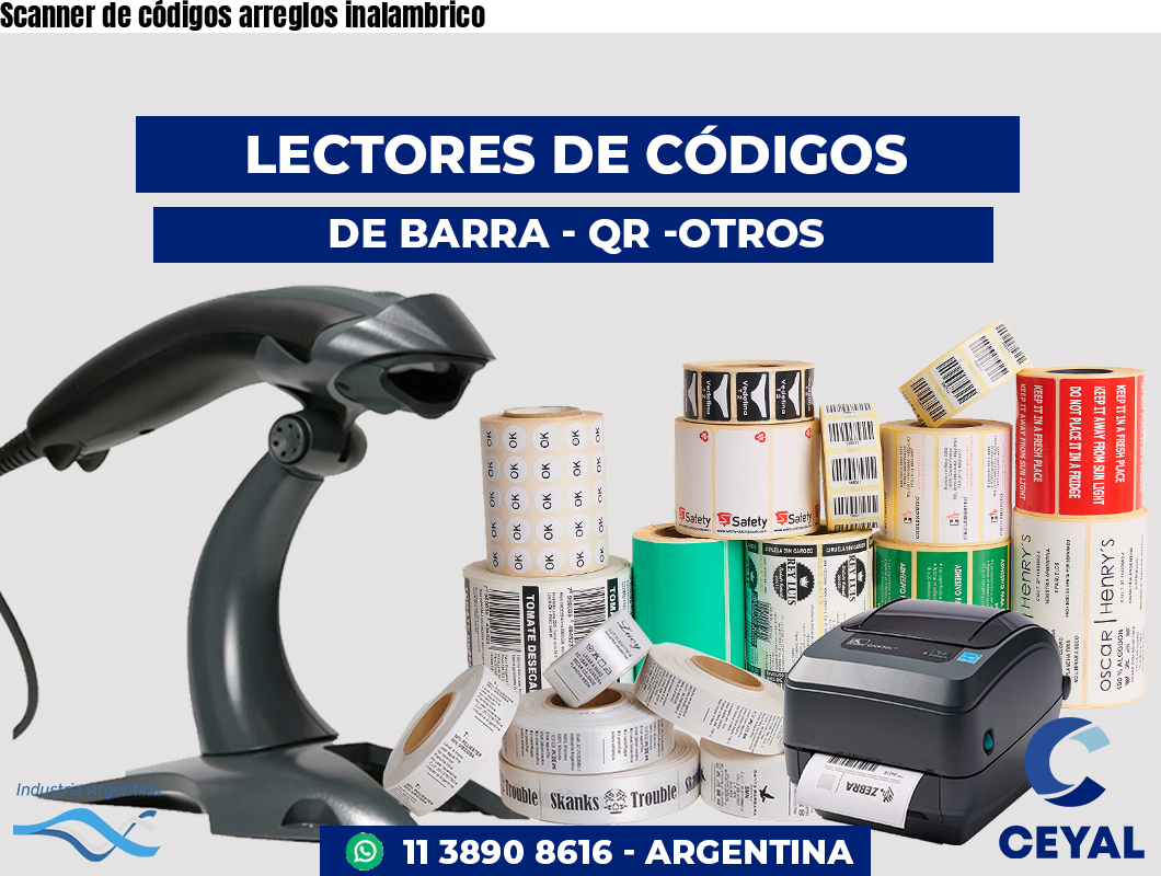 Scanner de códigos arreglos inalambrico