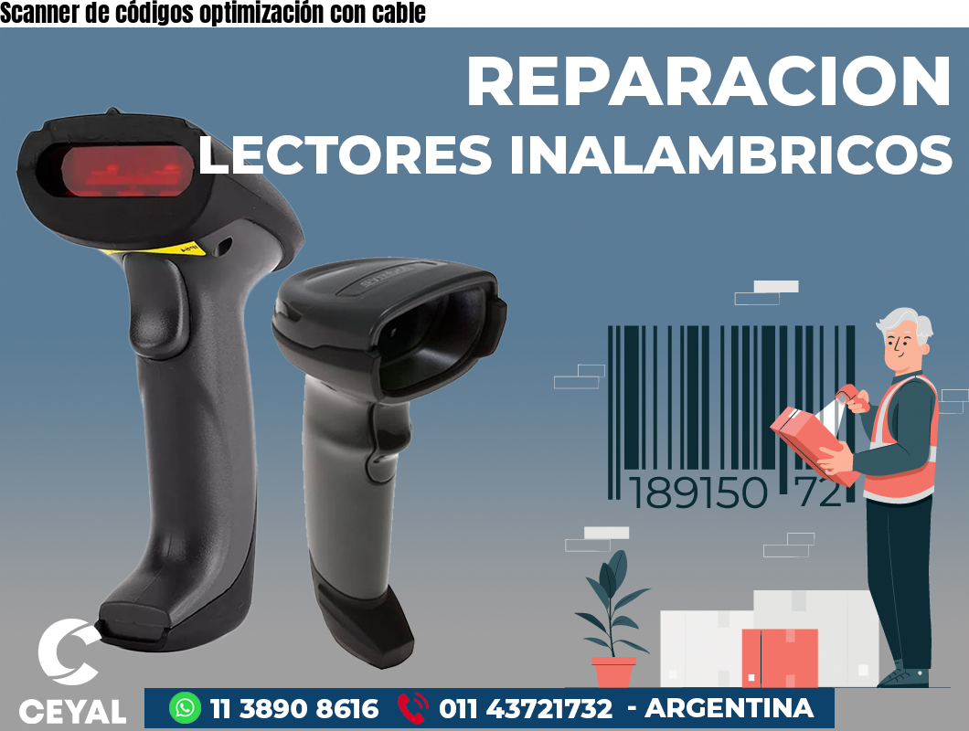 Scanner de códigos optimización con cable