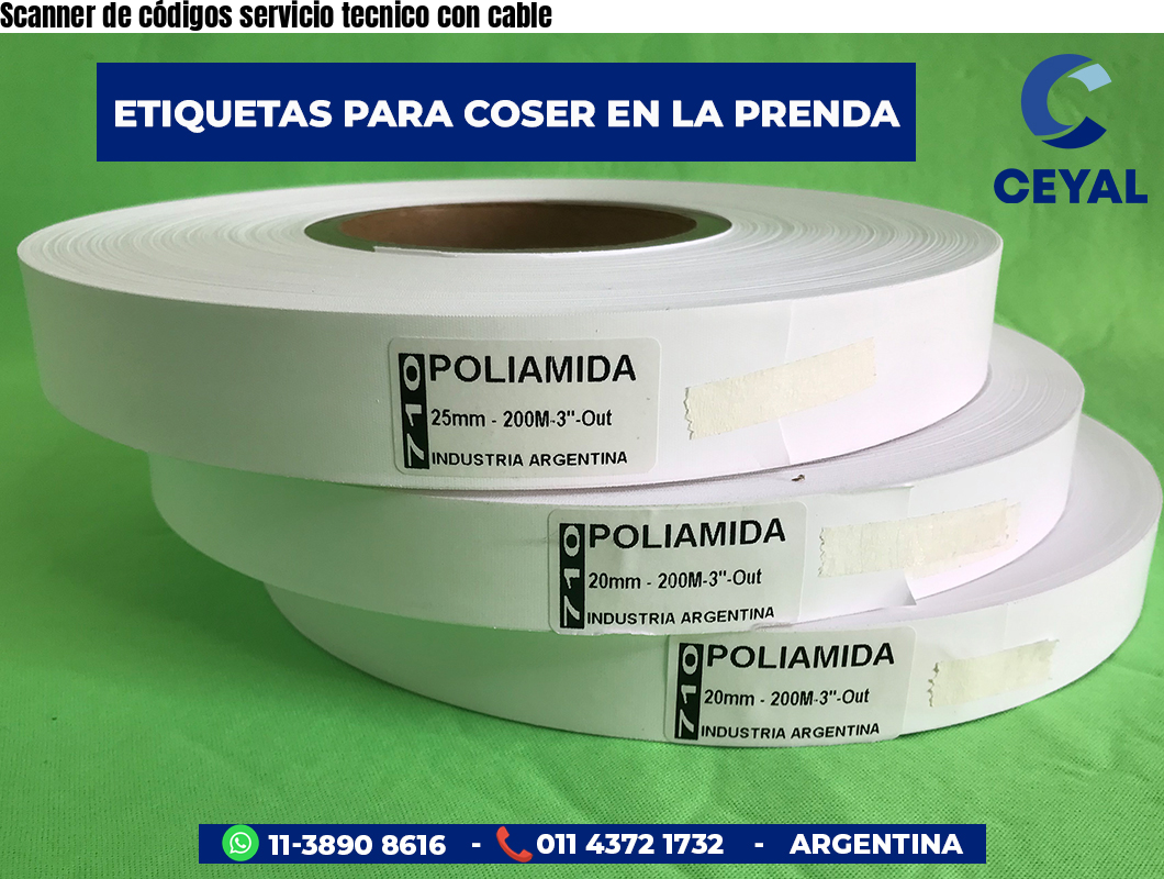 Scanner de códigos servicio tecnico con cable