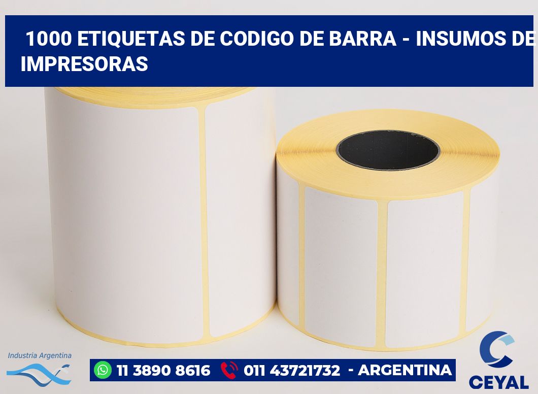 1000 Etiquetas de codigo de barra - insumos de impresoras