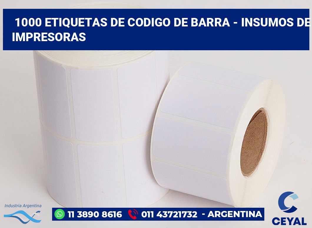 1000 Etiquetas de codigo de barra - insumos de impresoras