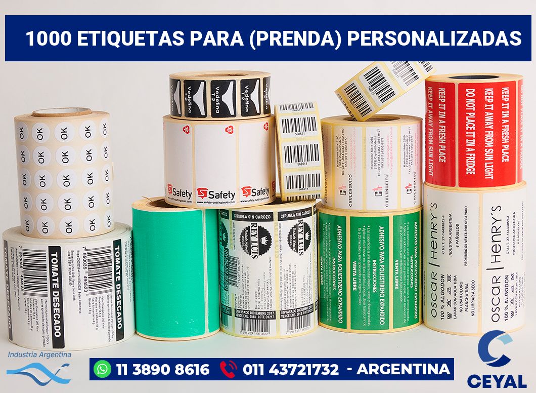 1000 Etiquetas para (prenda) personalizadas