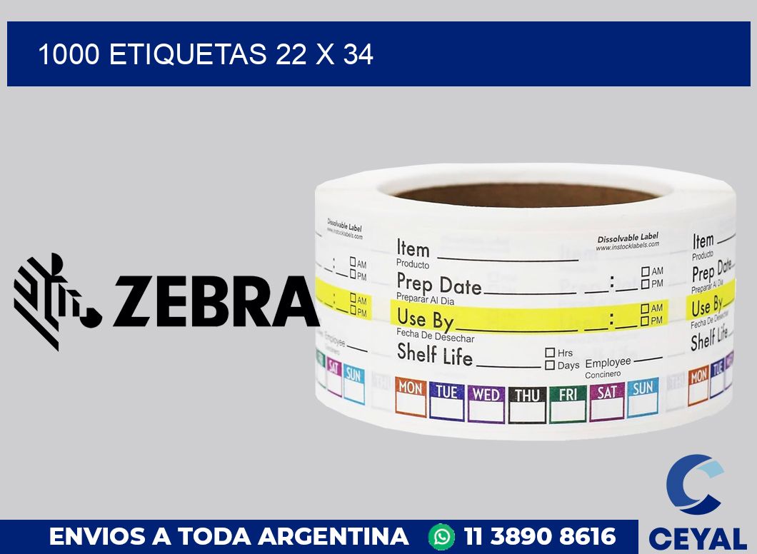1000 etiquetas 22 x 34