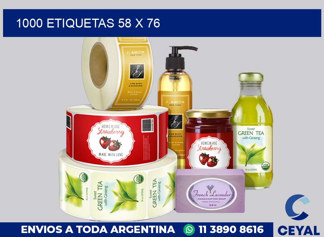 1000 etiquetas 58 x 76