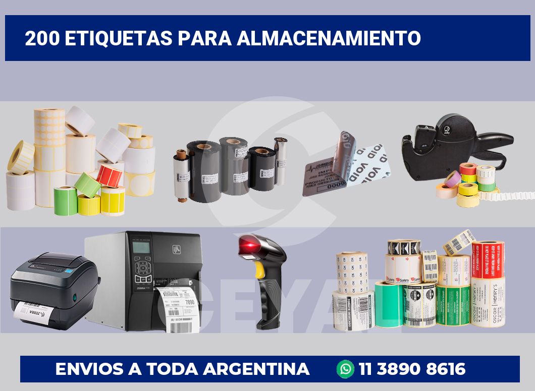 200 Etiquetas para almacenamiento
