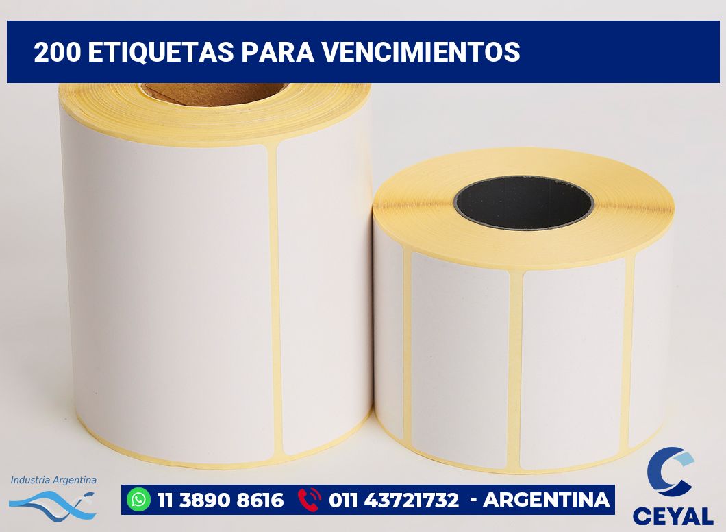 200 Etiquetas para vencimientos