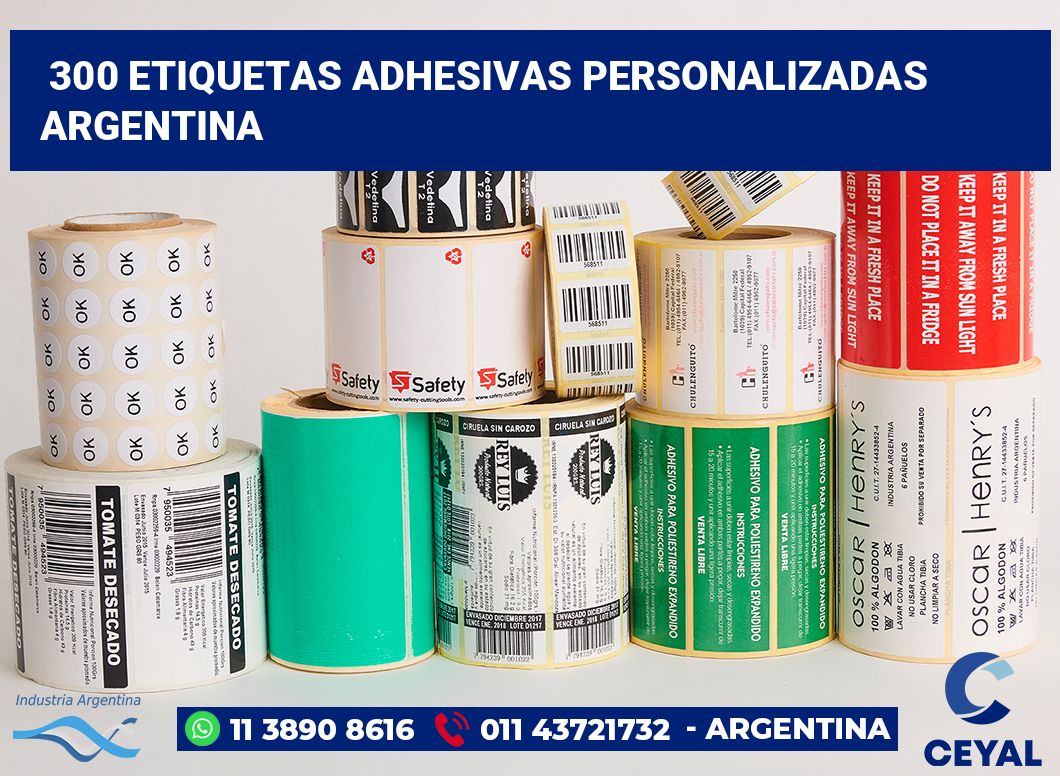 300 Etiquetas adhesivas personalizadas argentina