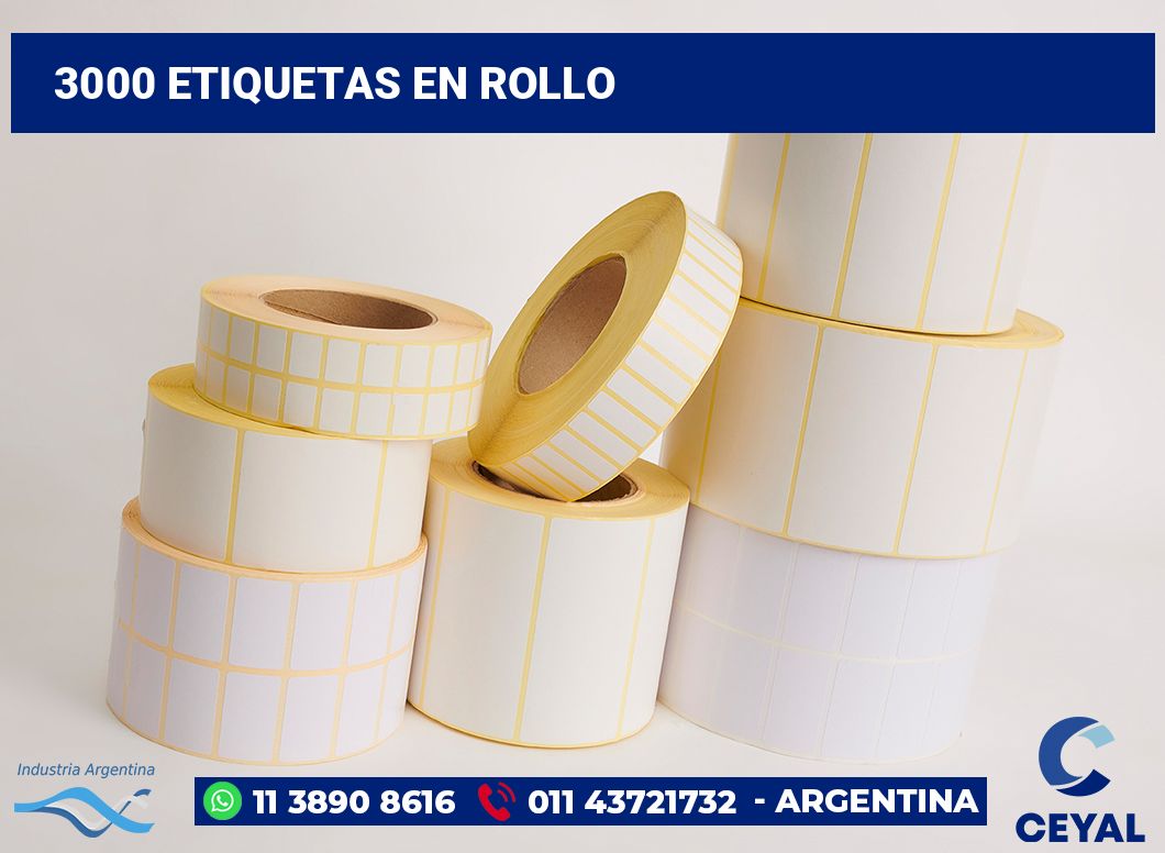 3000 Etiquetas en rollo