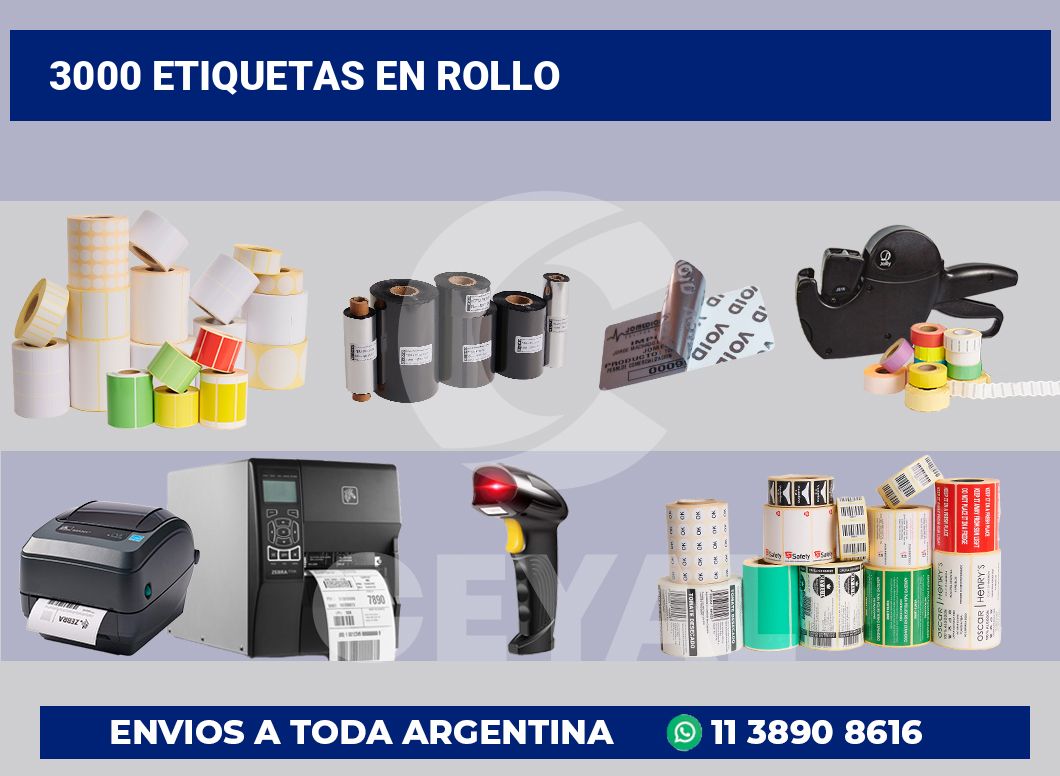 3000 Etiquetas en rollo