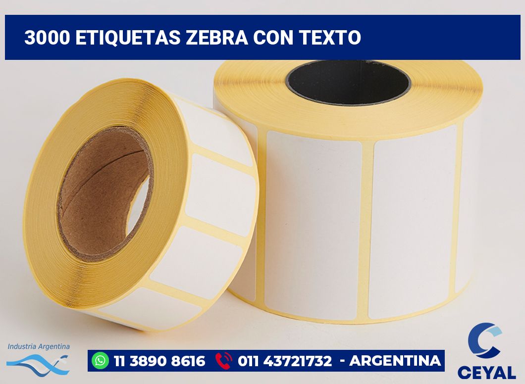 3000 Etiquetas zebra con texto