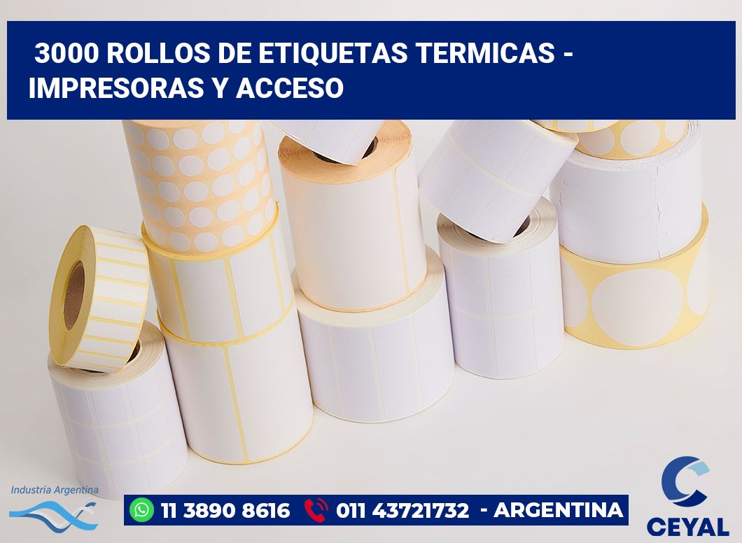 3000 Rollos de etiquetas termicas - impresoras y acceso