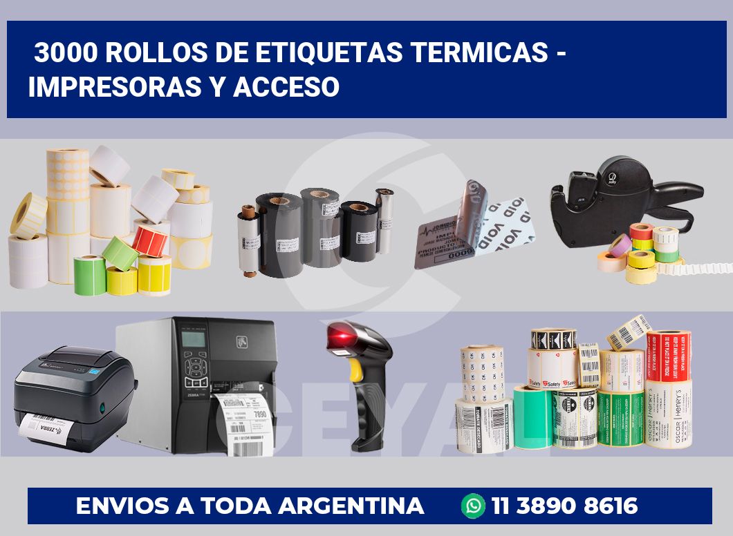 3000 Rollos de etiquetas termicas – impresoras y acceso