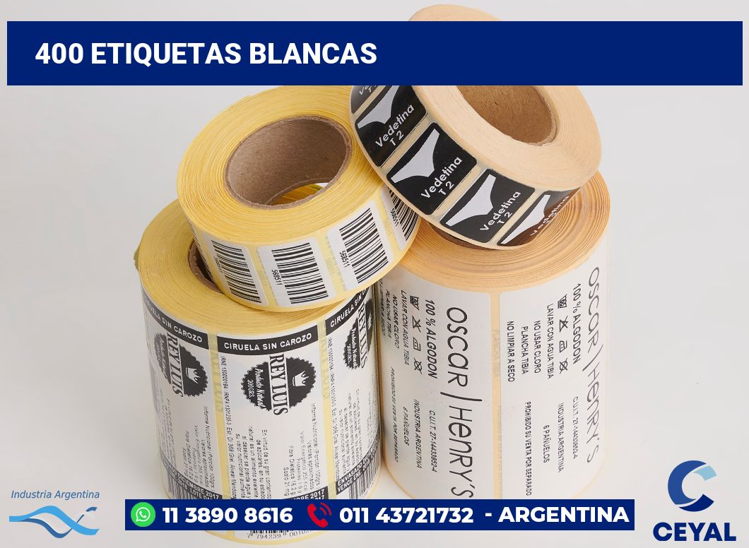 400 Etiquetas blancas