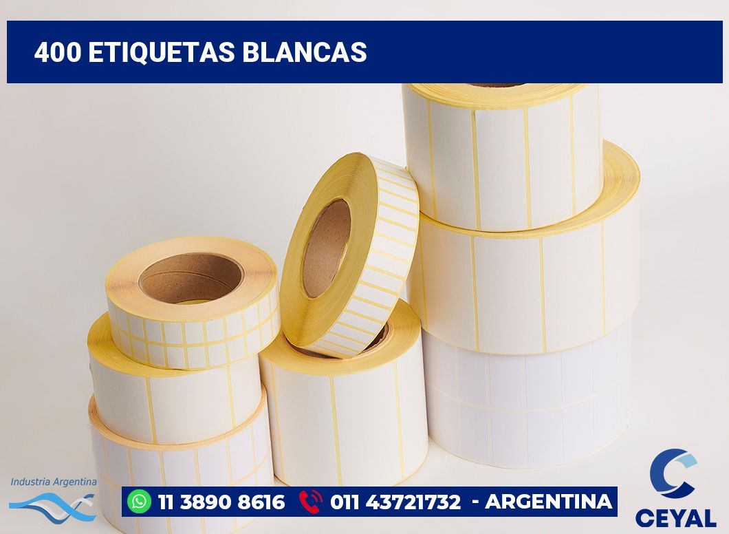 400 Etiquetas blancas