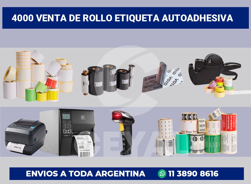 4000 Venta de rollo etiqueta autoadhesiva