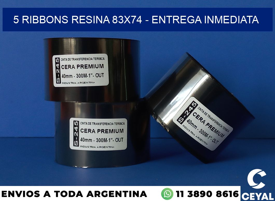 5 Ribbons resina 83×74 – Entrega inmediata
