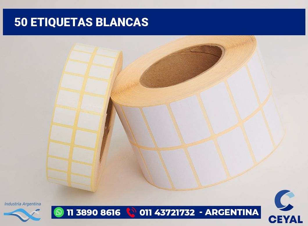 50 Etiquetas blancas
