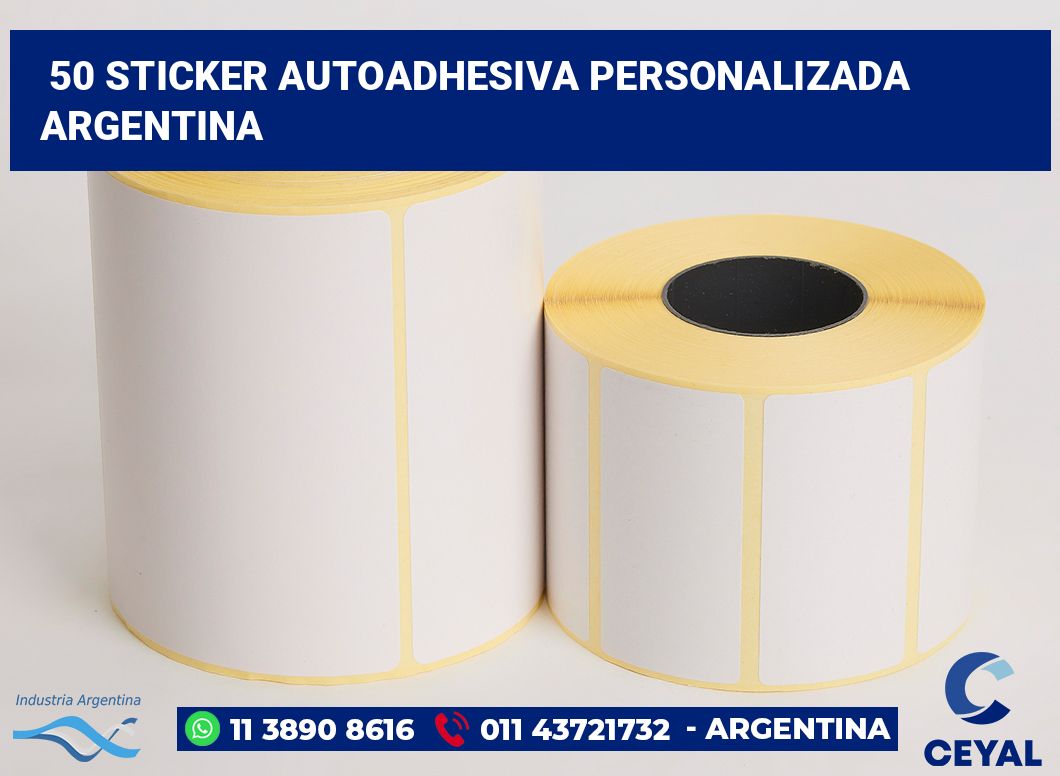 50 Sticker autoadhesiva personalizada argentina