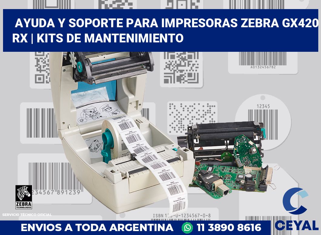 Ayuda y soporte para impresoras Zebra GX420 RX | Kits de mantenimiento