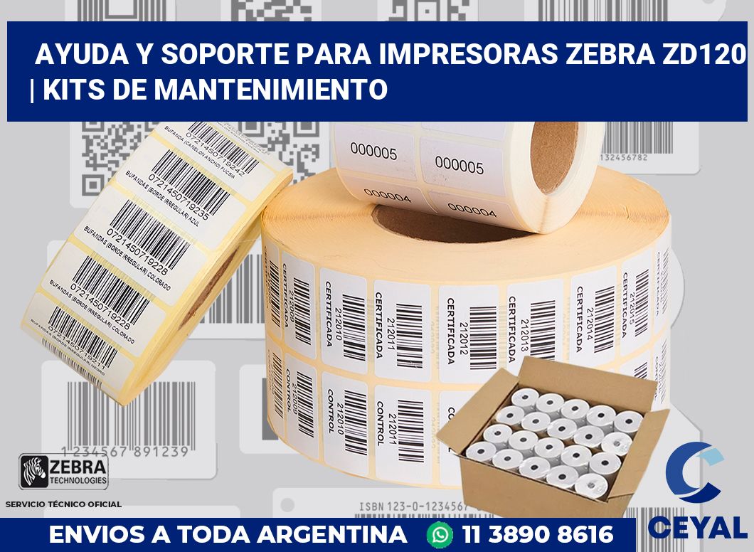Ayuda y soporte para impresoras Zebra ZD120 | Kits de mantenimiento
