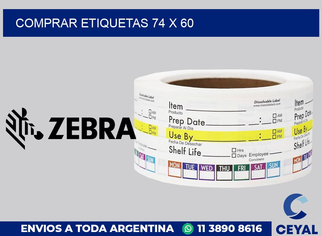 Comprar etiquetas 74 x 60