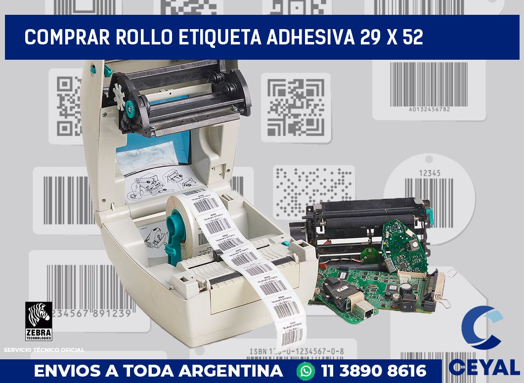 Comprar rollo etiqueta adhesiva 29 x 52