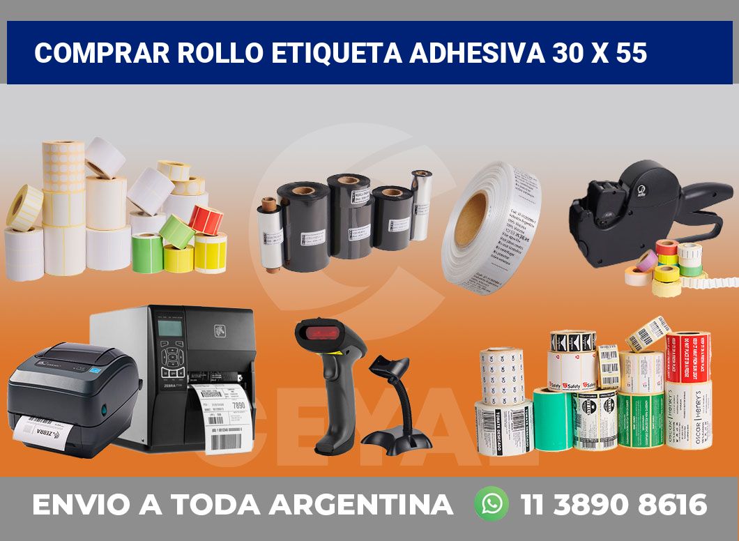 Comprar rollo etiqueta adhesiva 30 x 55