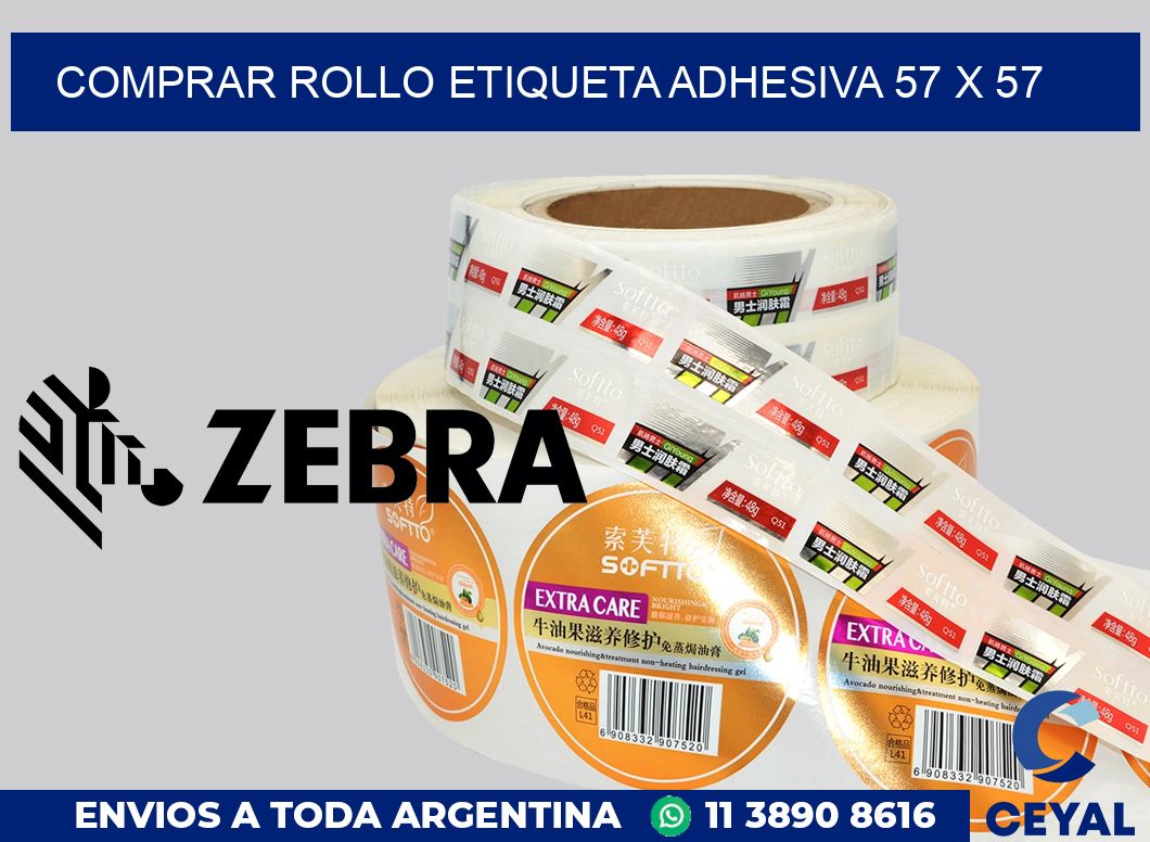 Comprar rollo etiqueta adhesiva 57 x 57