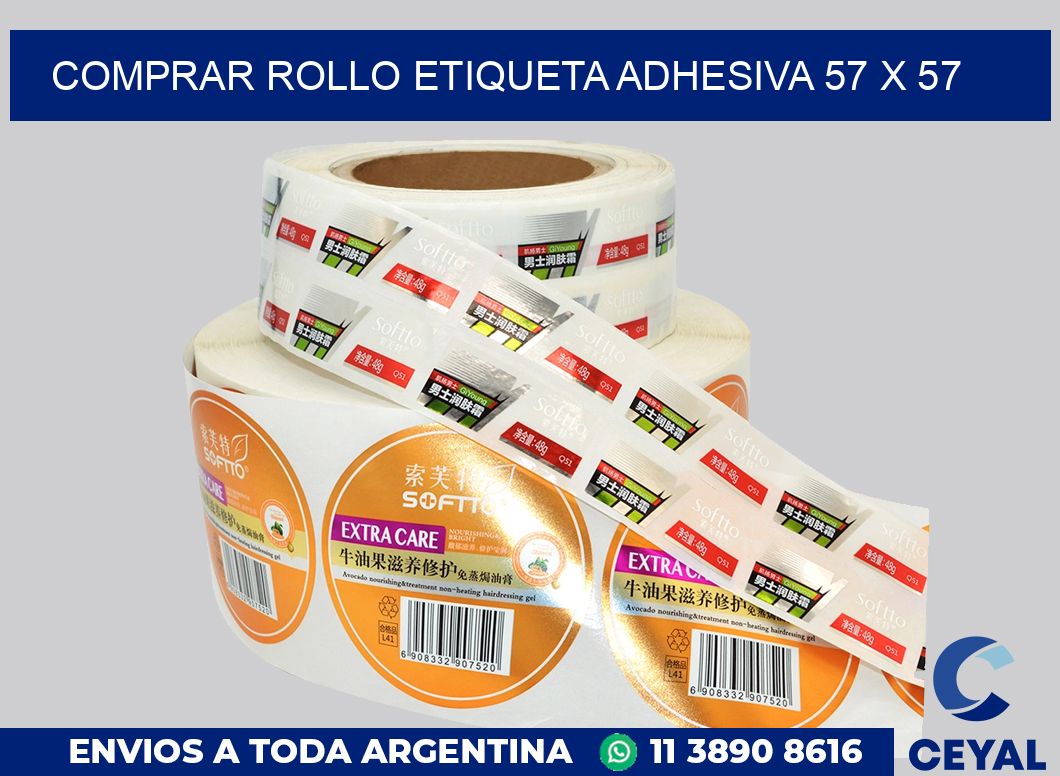 Comprar rollo etiqueta adhesiva 57 x 57