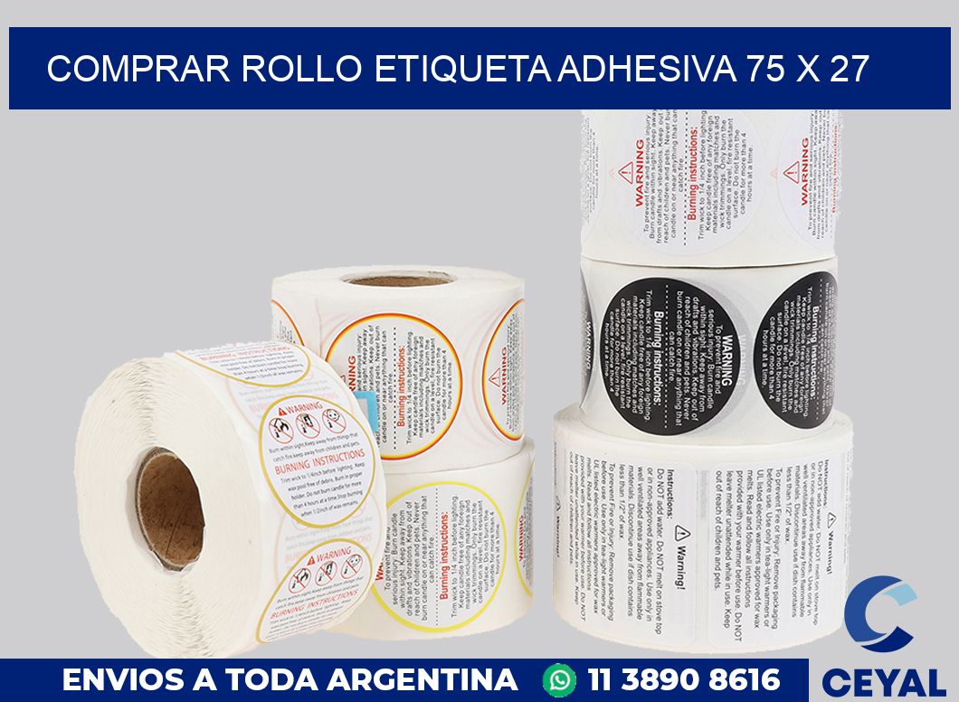 Comprar rollo etiqueta adhesiva 75 x 27