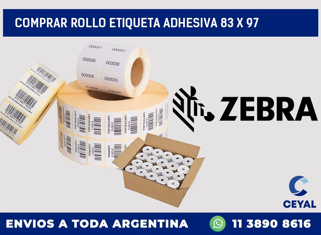 Comprar rollo etiqueta adhesiva 83 x 97