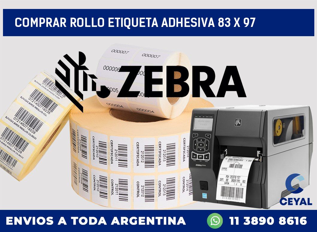 Comprar rollo etiqueta adhesiva 83 x 97
