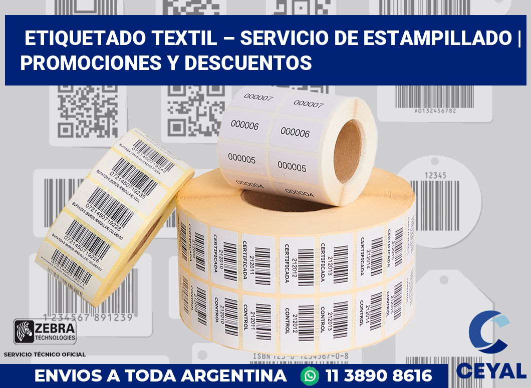 Etiquetado textil – servicio de estampillado | Promociones y descuentos