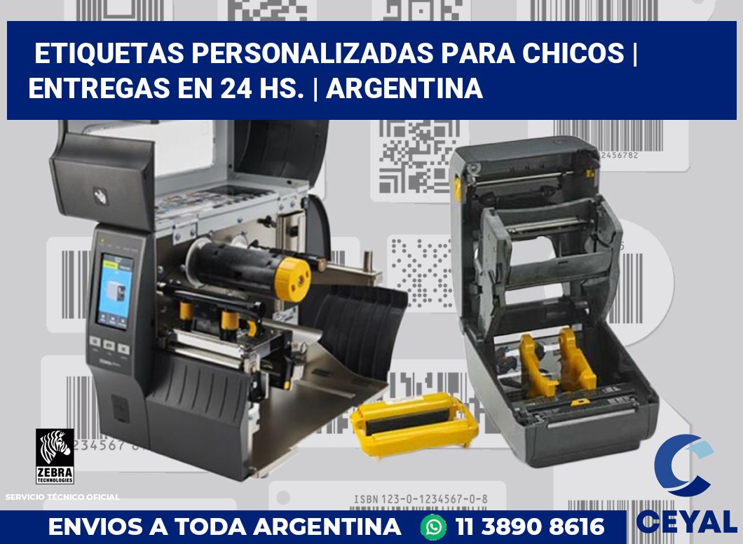 Etiquetas personalizadas para chicos | Entregas en 24 hs. | Argentina