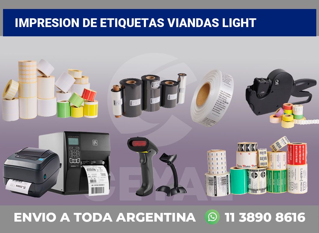 Impresion de etiquetas Viandas light