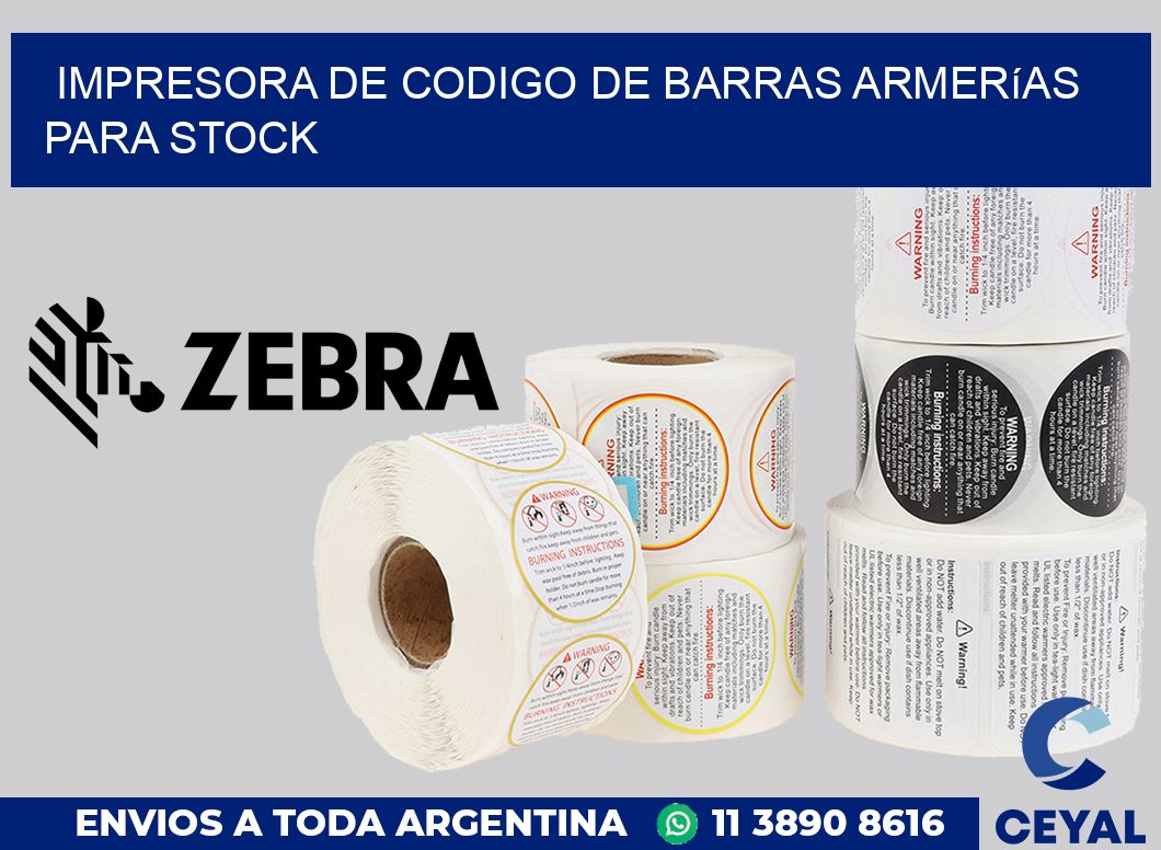 Impresora de codigo de barras Armerías para stock