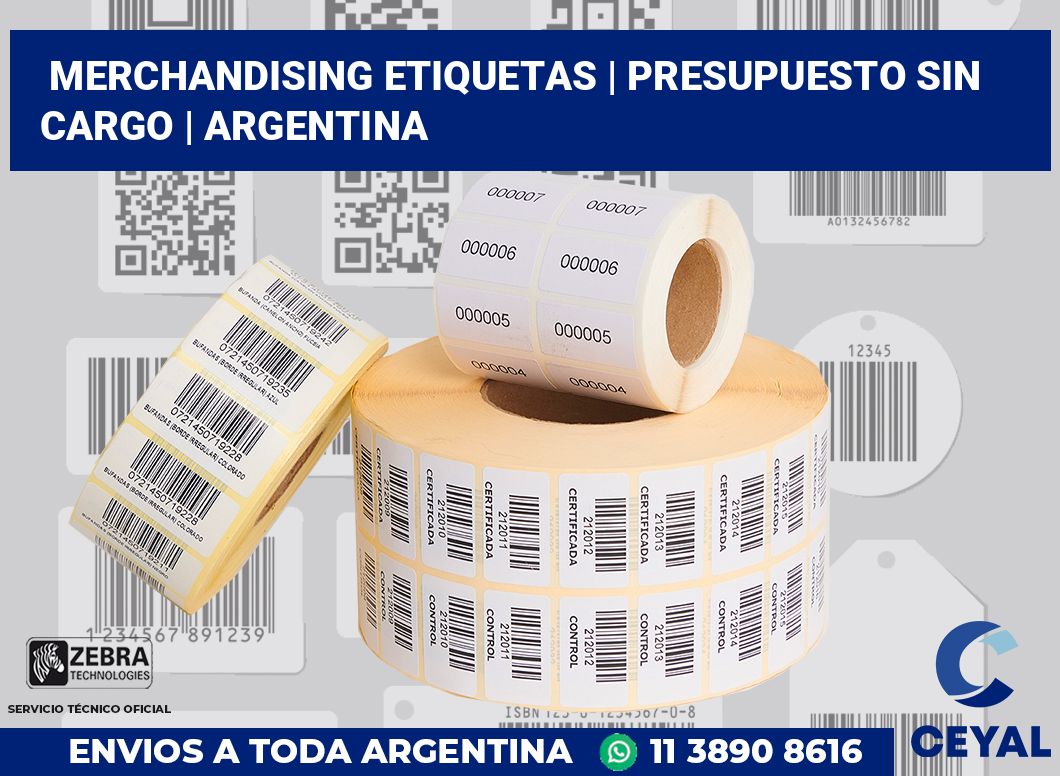 Merchandising etiquetas | Presupuesto sin cargo | Argentina