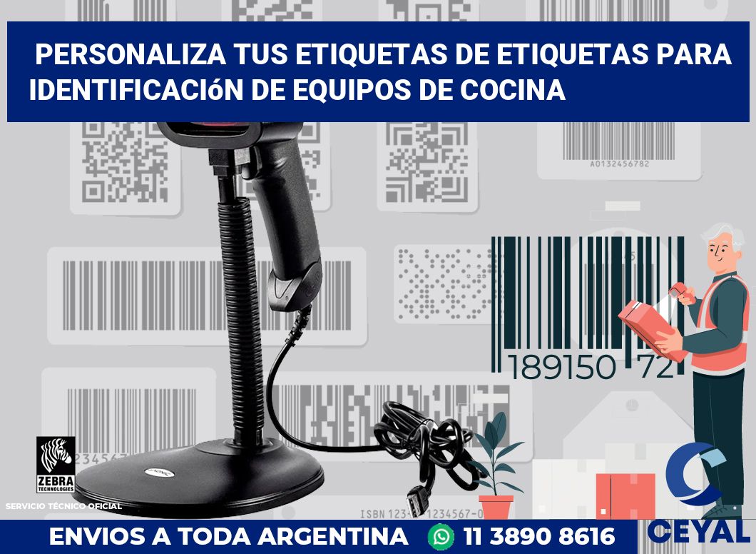 Personaliza tus Etiquetas de Etiquetas para Identificación de Equipos de Cocina