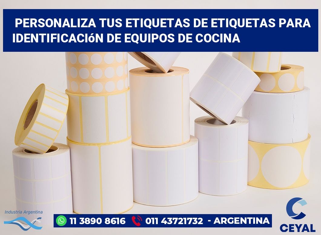 Personaliza tus Etiquetas de Etiquetas para Identificación de Equipos de Cocina