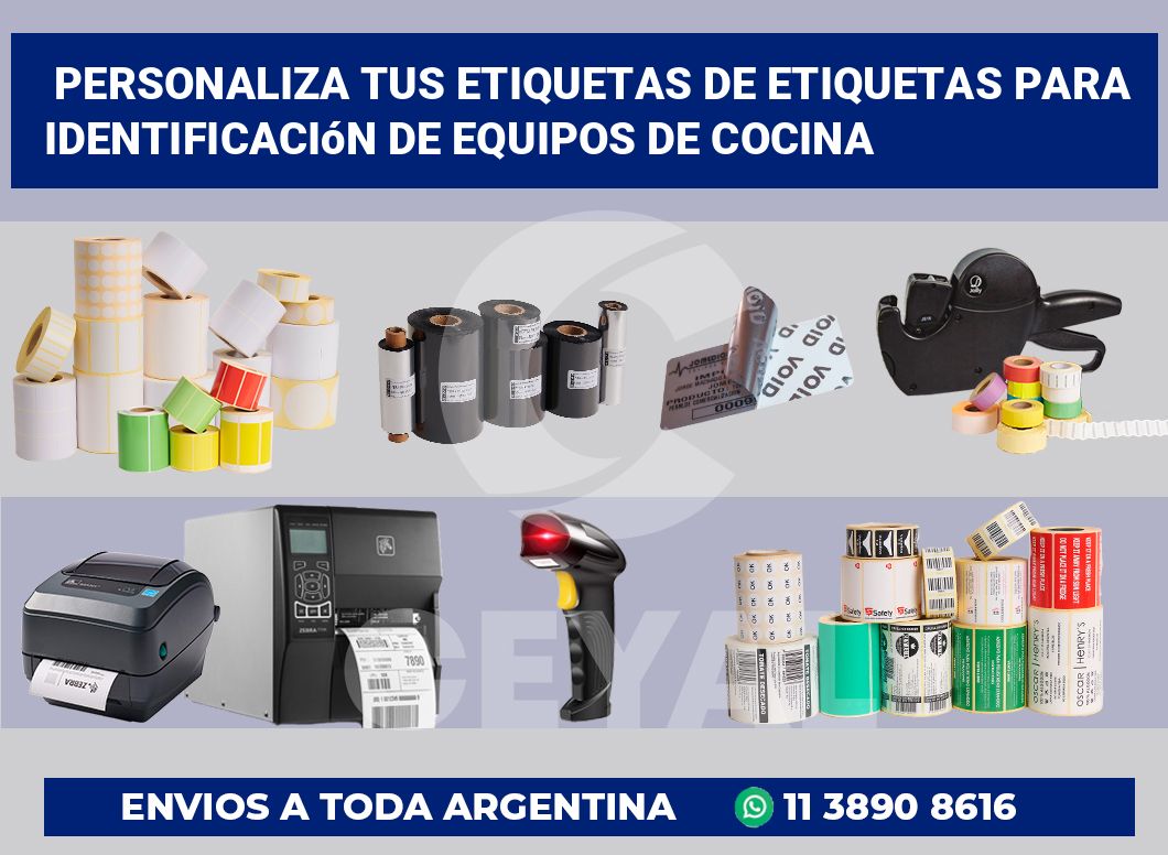 Personaliza tus Etiquetas de Etiquetas para Identificación de Equipos de Cocina