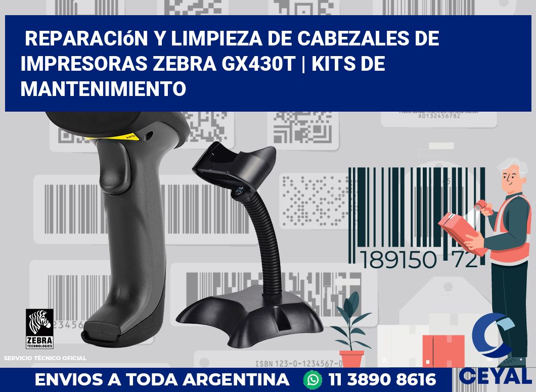Reparación y limpieza de cabezales de impresoras Zebra GX430t | Kits de mantenimiento