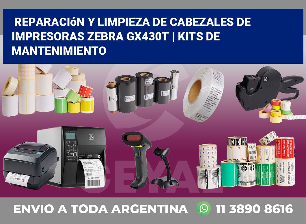 Reparación y limpieza de cabezales de impresoras Zebra GX430t | Kits de mantenimiento