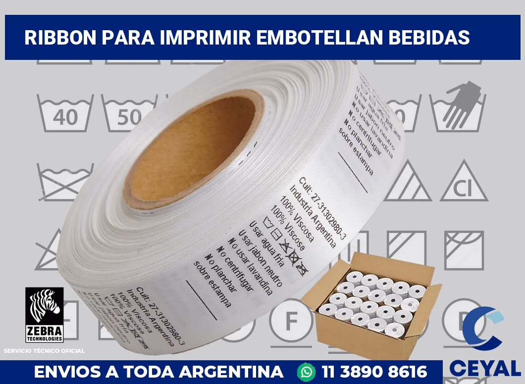 Ribbon para imprimir Embotellan bebidas